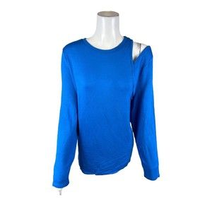 Soulgani Active Heart of It All Ohio Shoulder Cutout Top Classic Blue 2X Size